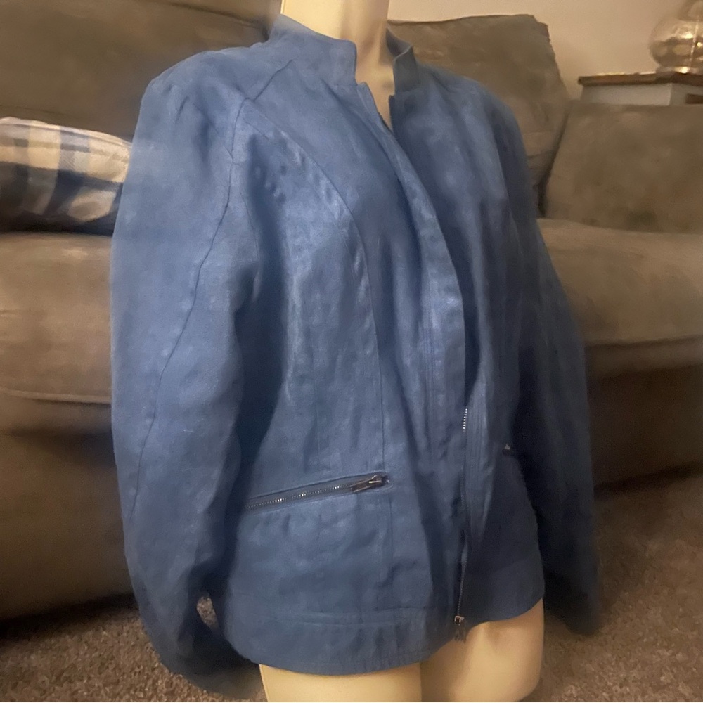 Brandon Thomas Blue Polyester Women's Jacket in Size Large